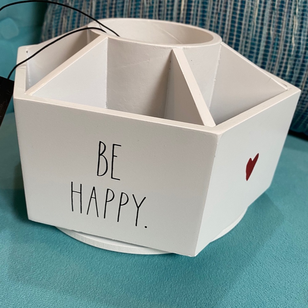 BNWT White Rae Dunn Spinning Caddy